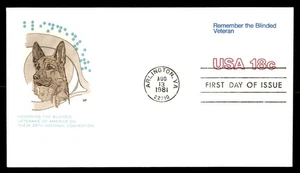 Mayfairstamps US FDC 1981 Blinded Veteran Guid Dog First Day Cover aau_77785 - Picture 1 of 2
