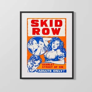 Vintage Burlesque Poster - Skid Row Scarlet Street of Sin - Picture 1 of 6