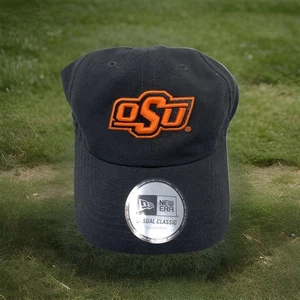 OSU Oklahoma State Univ Orange Embroidery Dark Brown Truckers Snap Back Hat Cap - Picture 1 of 16