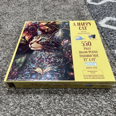 Peggy Collins A Happy Cat 550pc Puzzle brand new sealed 15”x24” - Image 1 of 4