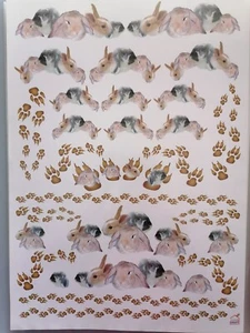 A4 DECOUPAGE / PAPER TOLE Sheets - Create-a-Craft, Rabbits 2 - Picture 1 of 1