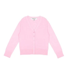 YEMAK Girl's Long Sleeve V-Neck Button Down Soft Knit Cardigan Sweater MK5178KID - Picture 1 of 32