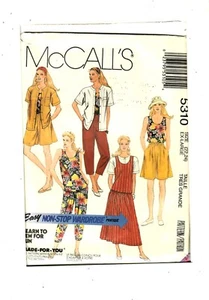 McCall's 5310 Sewing Pattern Misses XL 22,24 Jumper Shorts Jacket Top Pants UC - Picture 1 of 2
