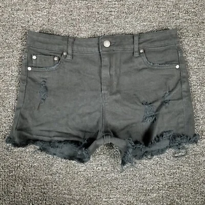 Tractr Jean Shorts Womens 6 Black Distressed Casual Stretch Cut Off Denim 26x2.5 - Image 1 of 4
