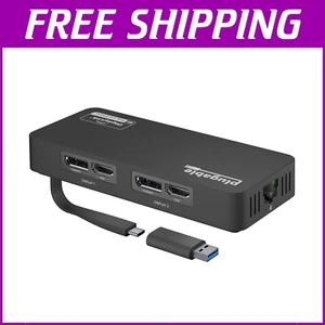Portable 4K DisplayPort & HDMI Adapter for Dual Monitors - USB-C Compatible - Picture 1 of 9