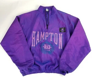 Vintage Star on the Beach Surf Style Hampton Beach Purple 1/4 Zip Pullover L-XL - Picture 1 of 10