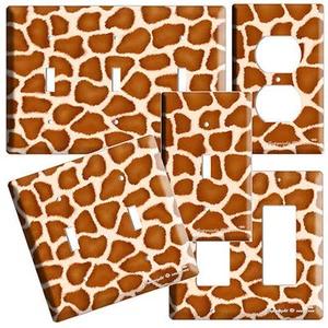 GIRAFFE SKIN PRINT LIGHT SWITCH OUTLET WALL PLATE KIDS CHILD ROOM HOME ART DECOR - Picture 1 of 11