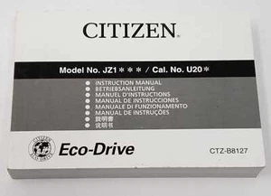 Citizen Eco-Drive Watch Instruction Guide/Manual Booklet JZ1 Caliber U20 - Picture 1 of 3