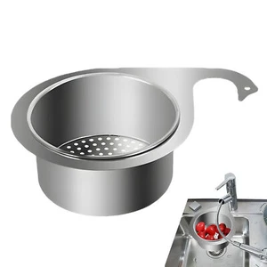 Basket Swan Waste Drain Rack Stainless Steel Kitchen Corner Sink Filter Rack - Picture 1 of 12