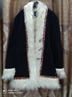 Black Suede Topshop Retro Afghan Penny Lane Coat 70s afghan coat suede Long Fur