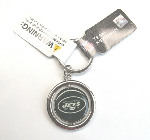 NFL New York Jets Spinning Logo Key Ring Keychain Forever Collectibles Cover