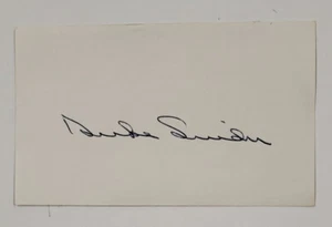 INDEX CARD AUTOGRAPHED BY DUKE SNIDER BROOKLYN LOS ANGELES DODGERS BASEBALL - Picture 1 of 2