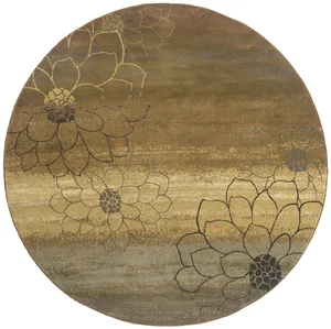 8'x8' Round Sphinx Floral Brown Abstract 074A1 Area Rug - Aprx 7' 8" x 7' 8" - Picture 1 of 1