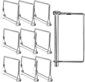 10-Pack Square PTO Shaft Canopy Locking Hitch Pin, 5/16" X 4" Inches - High Carb - Picture 1 of 6