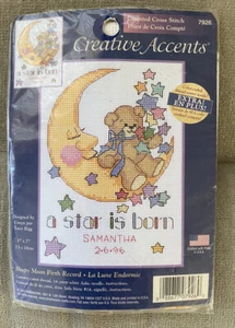 Kreative Akzente gezähltes Kreuzstich-Set A Star is Born Geburtsrekord Bär Mond - Bild 1 von 2