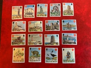 ISLE OF MAN IOM 1978 MNH DEFINITIVES FUCHSIA CAT CHOUGH VIKING WARRIOR + £2 - Picture 1 of 2