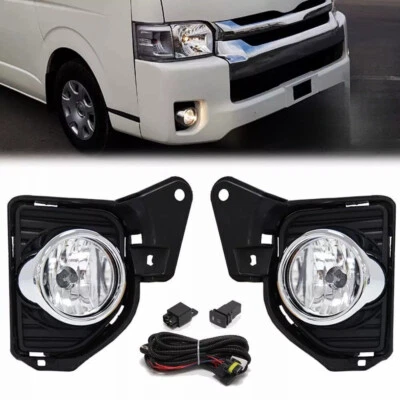 Juego de faros antiniebla para parachoques delantero con bisel + bombillas + cableado para Toyota Hiace 2014-2018 Foto 1 de 4