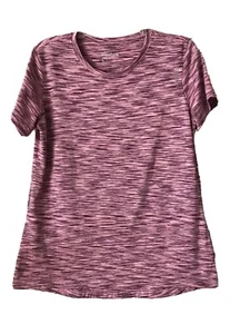 Reebok Womens Short Sleeve Stretch Athletic T-Shirt Top Pink/Purple Size L - Picture 1 of 5