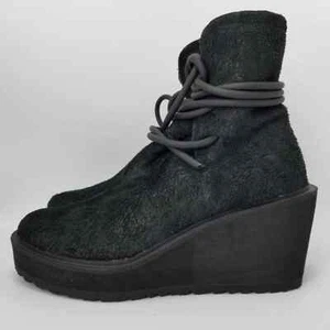 Puro Secret Keilabsatz Plateau Struktur Leder Stiefeletten Schnürstiefel Gr. 40 schwarz - Bild 1 von 12