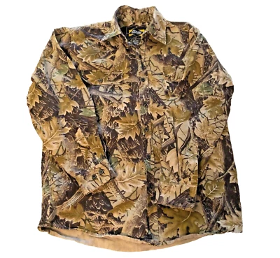 Master Sportsman Long Sleeve Button Up Shirt Woodland Camouflage Mens Medium GUC - Image 1 of 4