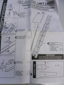 Abru Loft Ladder Aluminium 2 & 3 Section Spare Replacement Manual Booklet - Zdjęcie 1 z 1