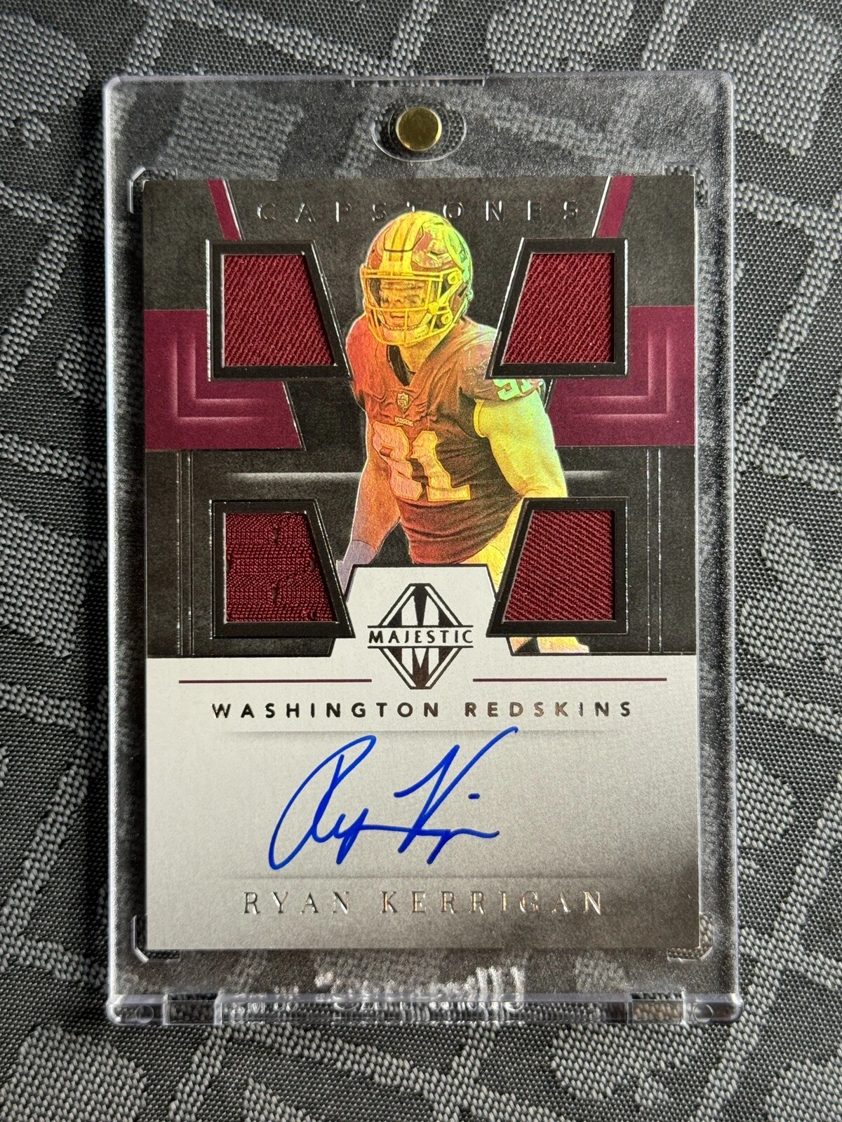 2019 Panini Majestic Capstones /99 Ryan Kerrigan #CP-RK Game Used Jersey Auto