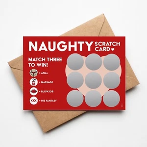 Naughty Scratch Card | Rude Gift for Him | Christmas | Valentines Day | Birthday - Picture 1 of 18