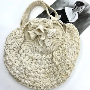 Vintage crochet bag c1940 s - hand made - Art deco era with bell and leaf design - Picture 1 of 8
