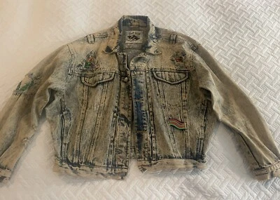 De colección East West Panda Group Inc. Chaqueta vaquera lavado ácido talla L Foto 1 de 4