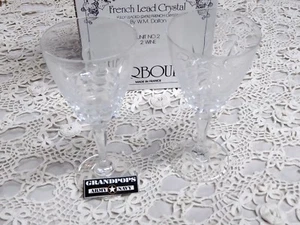 UNIDAD DE VIDRIO DE VINO CRISTAL DE PLOMO FRANCÉS CHERBURGO NO.2 CANTIDAD 2 - Imagen 1 de 5