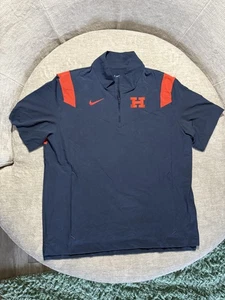 Nike Quarter Zip Shirt Mens XL Navy Orange Short Sleeve H Logo Coach Pullover - Picture 1 of 8