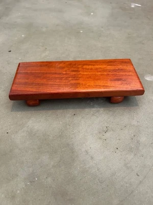 Handmade Padauk Exotic Wood Riser or Small Serving Tray, 10" x 4" - Image 1 of 3