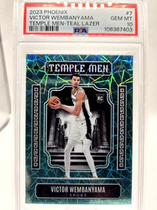 2023-24 Panini Phoenix - Temple Men Victor Wembanyama #7 Teal Lazer (RC) PSA 10! - Picture 1 of 5