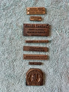 8 Solid Brass Ohio Banking System Letter Press Printing Stamps Vintage Central - Picture 1 of 3