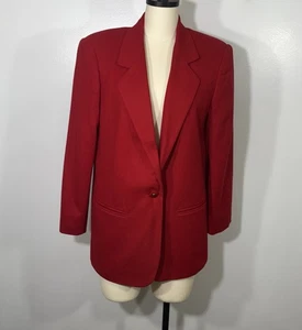 Vintage Blazer Sakko 90er Jahre Rot Wolle 10 - Bild 1 von 10