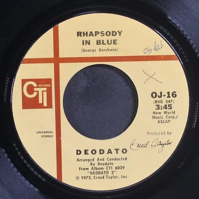 DEODATO: rhapsody in blue / super strut CTI 7" Single 45 RPM Foto 1 de 2