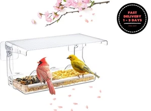 Comedero para pájaros de ventana para exteriores, transparente, con gancho - Picture 1 of 7