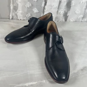 Johnston & Murphy Leather Sheepskin Black Monk Strap Dress Shoes Brazil 8.5 M - Picture 1 of 11