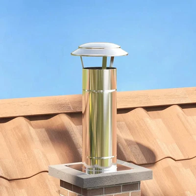 Estensione Camino Argento Acciaio inossidabile Accessorio Camino vidaXL - Immagine 1 di 4