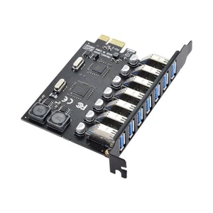 5Gbps 7 Ports PCI-E to USB 3.0 HUB PCI Express Expansion Adapter Converter Card - Picture 1 of 11