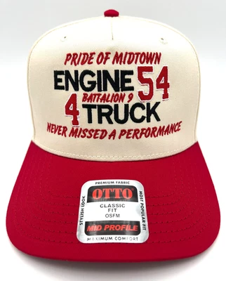 FDNY ENGINE 54 TRUCK 4 PRIDE OF MIDTOWN Cap Snapback Custom Embroidery FD B/C9 - Image 1 of 4