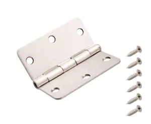 Everbilt 3-1/2 in. Satin Nickel Finish 1/4 in. Radius Door Hinge - 207 618 - Picture 1 of 12