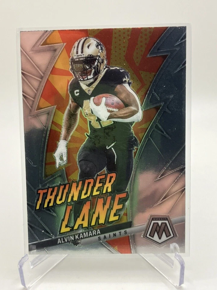 2023 Panini Mosaic Football - Alvin Kamara Thunder Lane #TL-AK Saints - Image 1 of 2