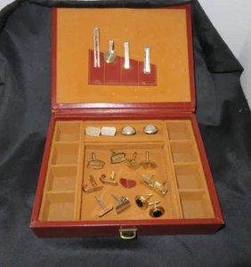 Lote De Colección De Gemelos Para Hombre Barras De Corbata Con Estuche De Almacenamiento Joyero Swank - Imagen 1 de 10