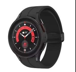 Samsung Galaxy Watch5 Pro GPS - 45mm Black Titanium, Black Sport Band- Perfect - Zdjęcie 1 z 11
