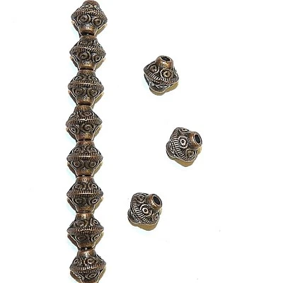 MBL3116 Cuentas espaciadoras de metal bicono patrón circular 7 mm cobre envejecido 50 piezas Foto 1 de 4