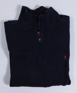 Polo by Ralph Lauren Para Hombre Azul Algodón 1/4 Cremallera Sudadera Talla XL - Imagen 1 de 5