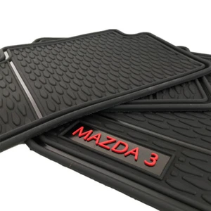 Car floor mats Set of All weather OEM Mazda 3 2019 to 2025 Red logo - Picture 1 of 6
