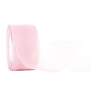 Pink Organza Ribbon 2 Inch Pink Sheer Ribbon Perfect for Gift Wrapping Weddin... - Picture 1 of 7