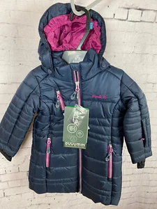 Kamik Parka Puffer Jacket Size 18M Toddler Girl's Blue Hooded Warm (A77) - Picture 1 of 9